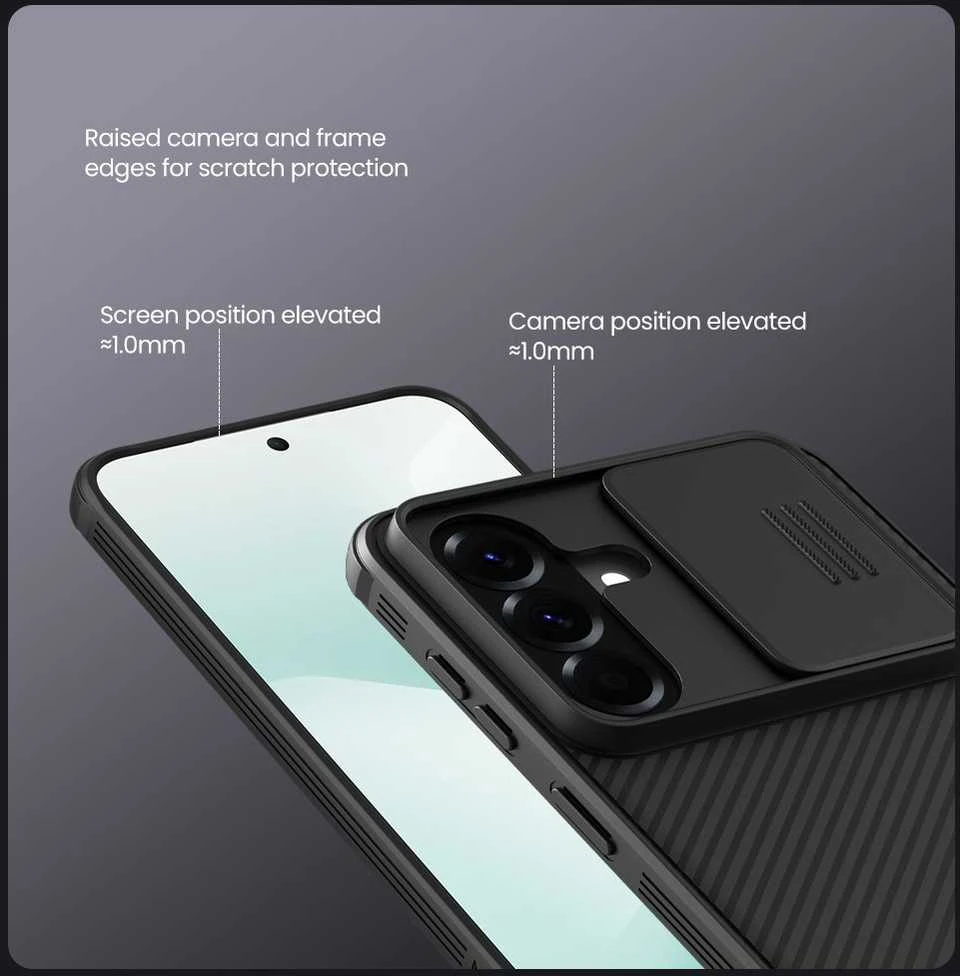 Nillkin CamShield PRO Hard dėklas skirtas Samsung Galaxy A57 juodos spalvos