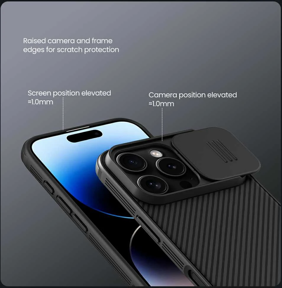 Nillkin CamShield PRO Hard Apple iPhone 16 Pro dėklas telefonui juodos spalvos