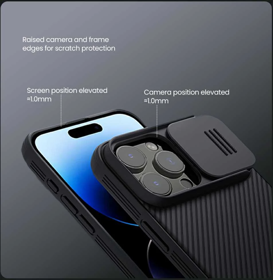Nillkin CamShield PRO Hard Apple iPhone 16 Pro Max dėklas telefonui mėlynos spalvos