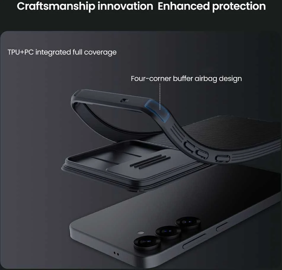 Nillkin CamShield PRO Hard Samsung Galaxy S25 dėklas telefonui juodos spalvos