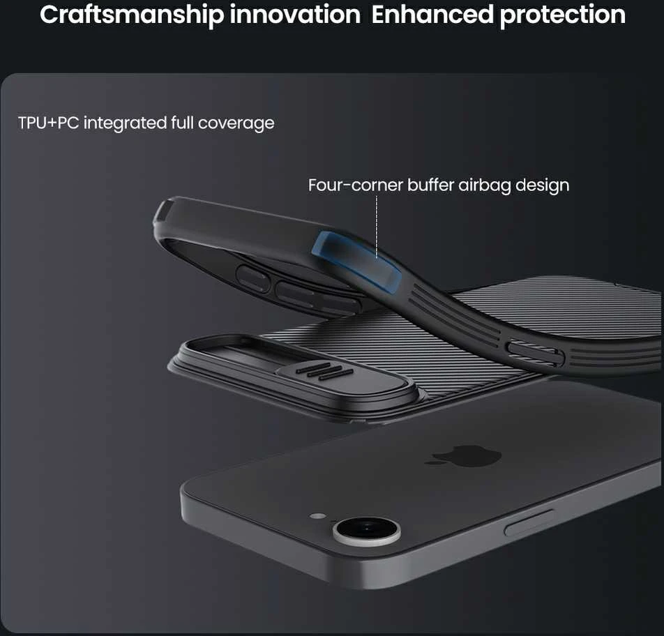 Nillkin CamShield Pro Apple iPhone 16e – dėklas telefonui mėlynos spalvos