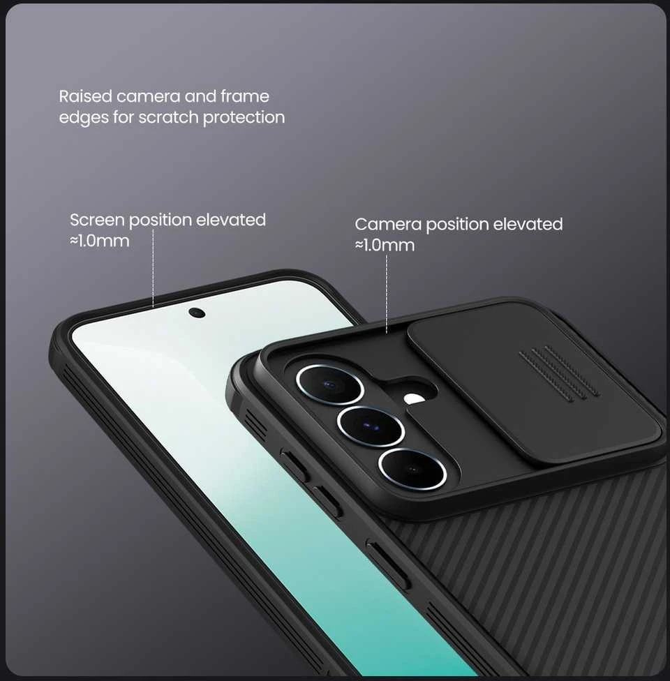 Dėklas Nillkin CamShield PRO Hard Case skirtas Samsung Galaxy A37 juodos spalvos