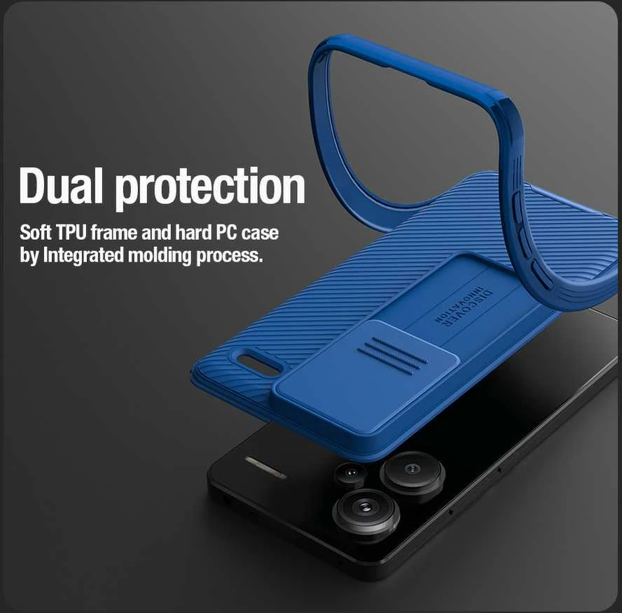 Xiaomi Redmi Note 13 Pro+ 5G Nillkin CamShield Pro dėklas telefonui juodos spalvos
