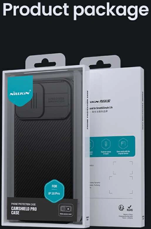 Nillkin CamShield PRO Hard Apple iPhone 16 Pro dėklas telefonui juodos spalvos
