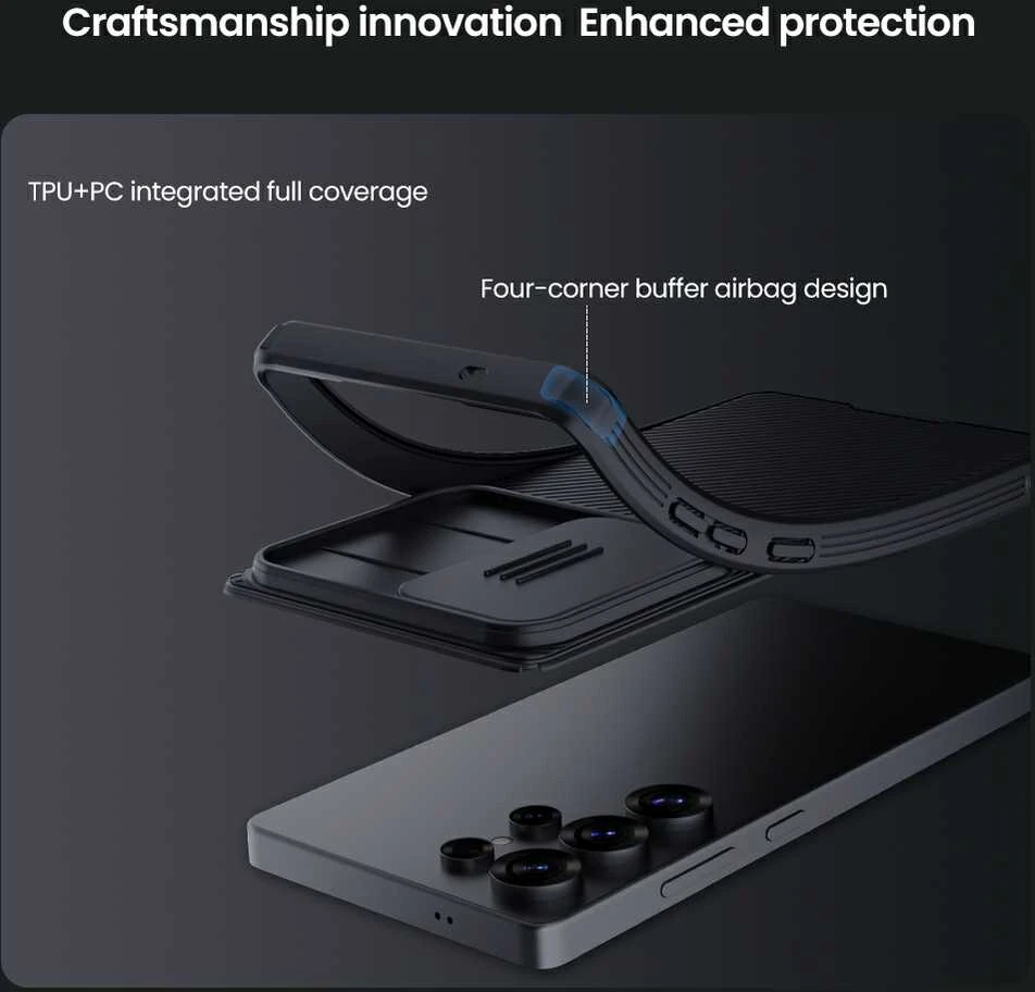 Nillkin CamShield PRO Hard Samsung Galaxy S25 Ultra dėklas telefonui juodos spalvos