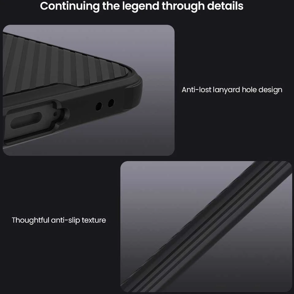 Nillkin CamShield PRO Hard dėklas skirtas Samsung Galaxy A57 juodos spalvos