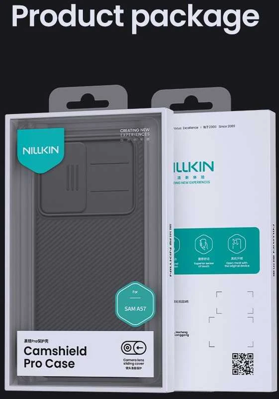 Nillkin CamShield PRO Hard dėklas skirtas Samsung Galaxy A57 juodos spalvos