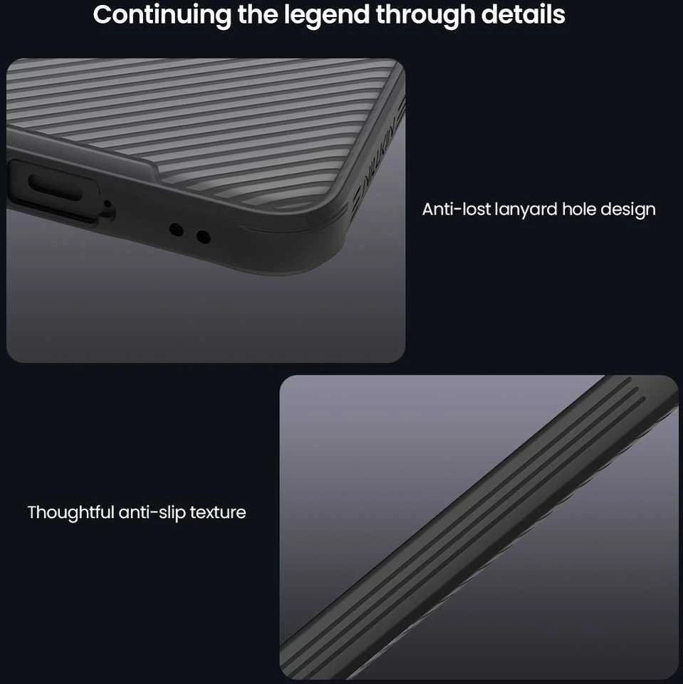 Nillkin CamShield PRO Magnetic Hard dėklas skirtas Samsung Galaxy A57 skaidrus juodos spalvos