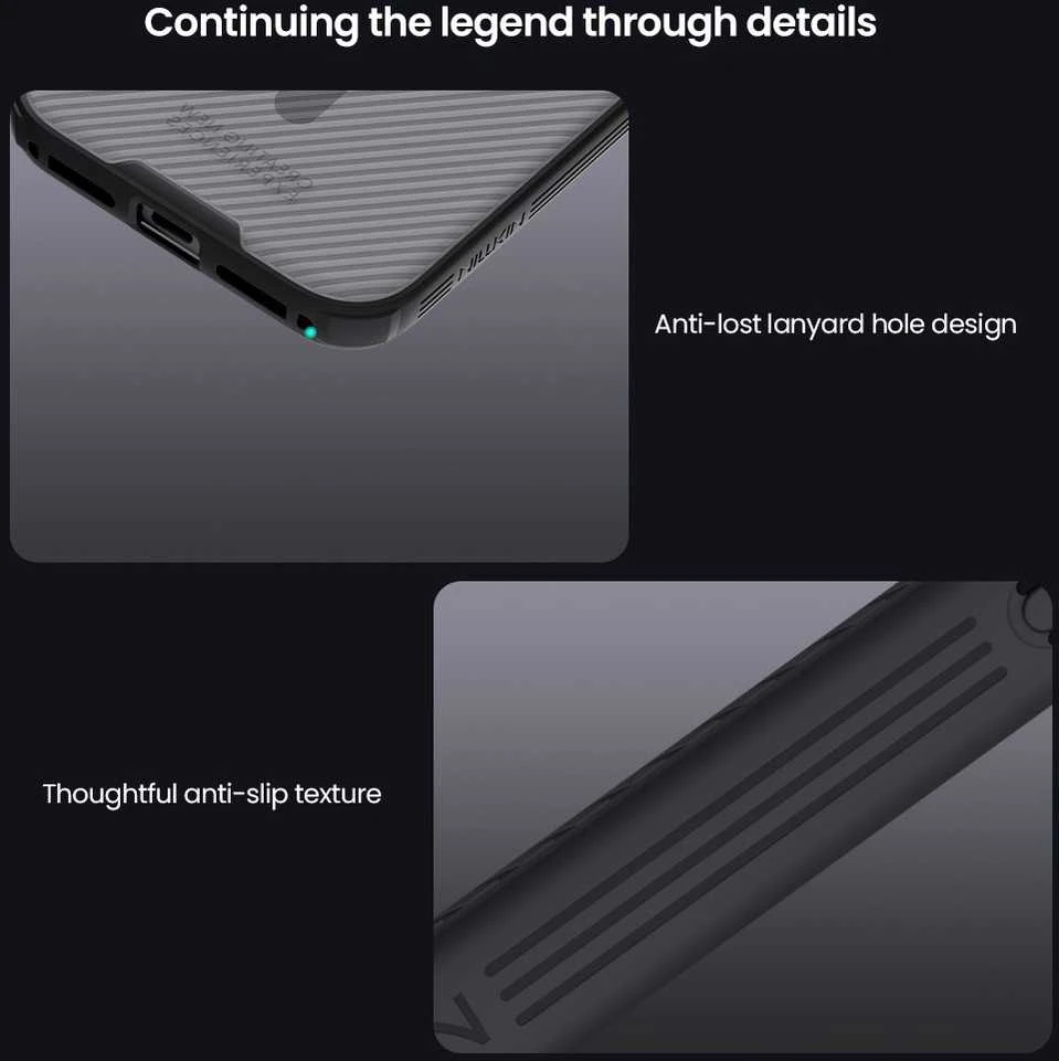 Nillkin CamShield PRO Magnetic Hard dėklas skirtas Apple iPhone 17 Pro Max skaidrus juodos spalvos