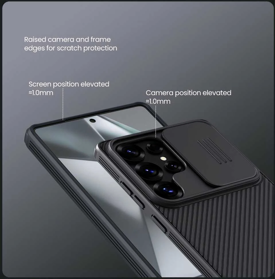 Nillkin CamShield PRO Magnetic Hard dėklas skirtas Samsung Galaxy S25 Ultra juodos spalvos