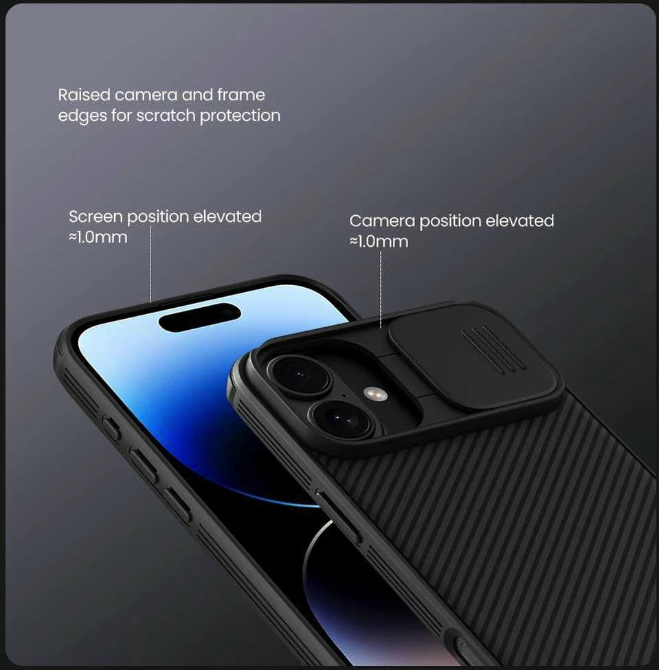 Nillkin CamShield Pro Magnetic Apple iPhone 16 – dėklas telefonui mėlynos spalvos