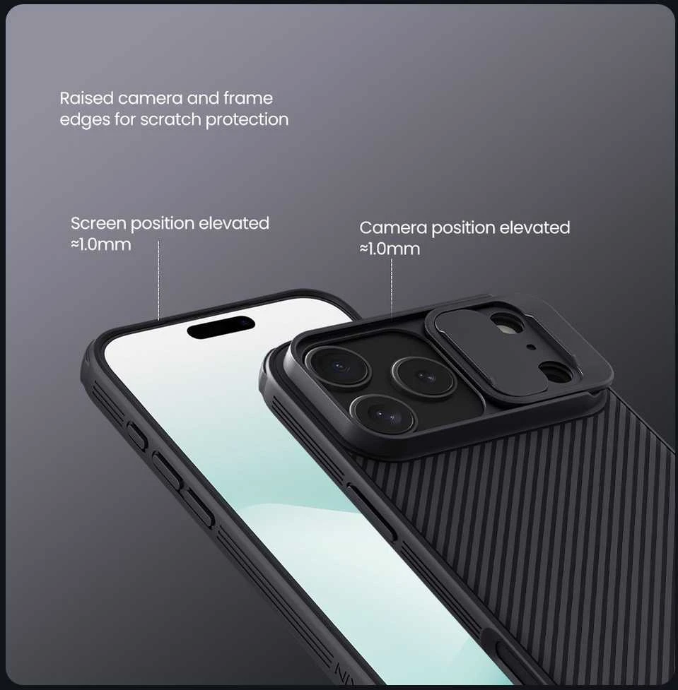 Nillkin CamShield PRO Magnetic Hard dėklas skirtas Apple iPhone 17 Pro Max juodos spalvos