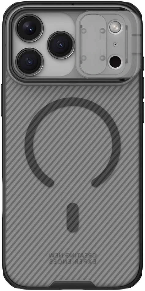 Nillkin CamShield PRO Magnetic Hard dėklas skirtas Apple iPhone 17 Pro Max skaidrus juodos spalvos