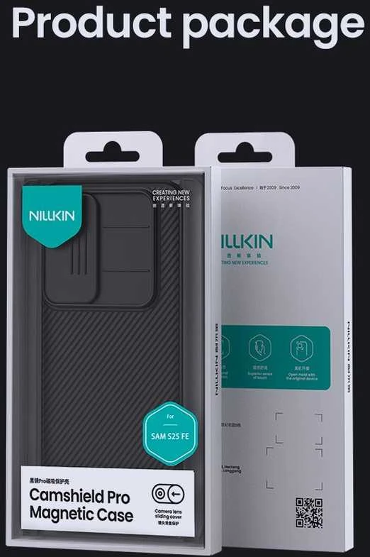 Nillkin CamShield PRO Magnetic Hard dėklas skirtas Samsung Galaxy S25 FE juodos spalvos