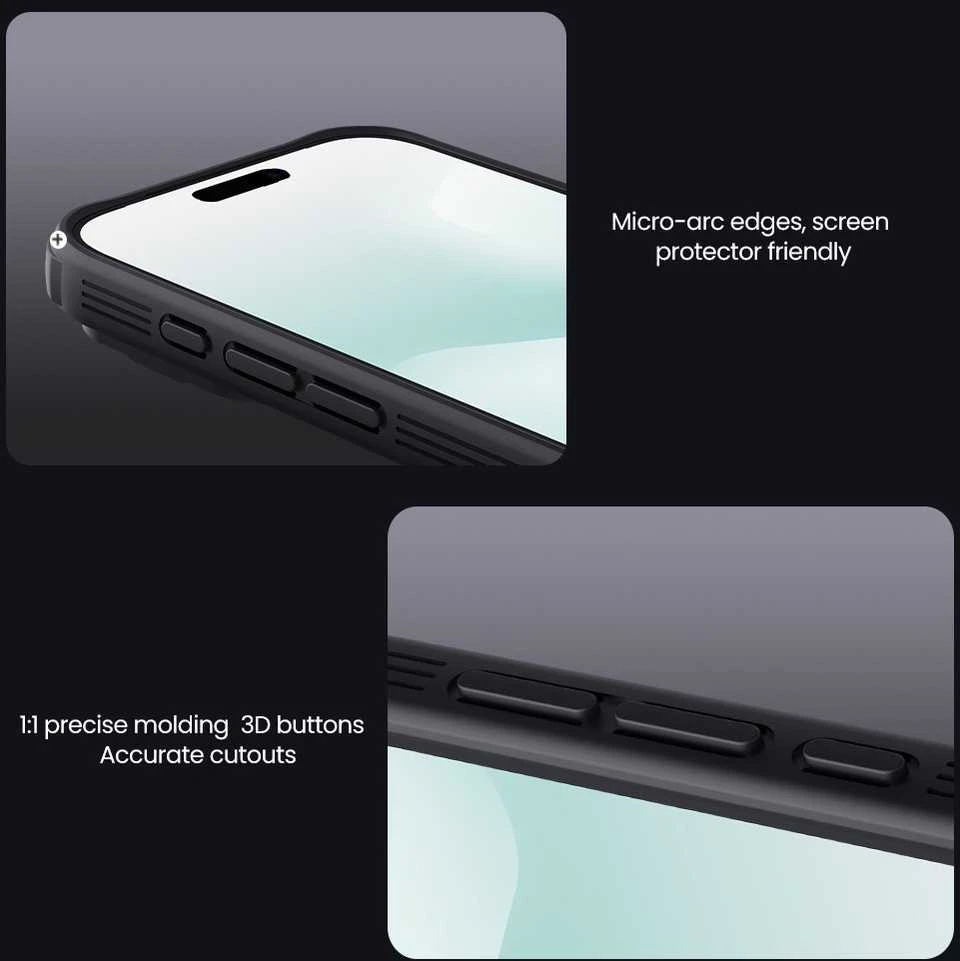 Nillkin CamShield PRO Magnetic Hard dėklas skirtas Apple iPhone 17 Pro Max skaidrus juodos spalvos