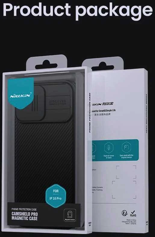 Nillkin CamShield Pro Magnetic Hard Apple iPhone 16 Pro dėklas telefonui juodos spalvos