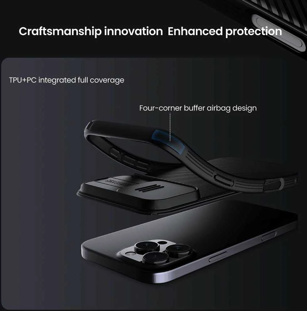Nillkin CamShield Pro Magnetic Hard Apple iPhone 16 Pro dėklas telefonui juodos spalvos