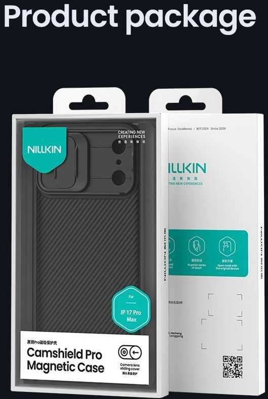 Nillkin CamShield PRO Magnetic Hard dėklas skirtas Apple iPhone 17 Pro Max juodos spalvos