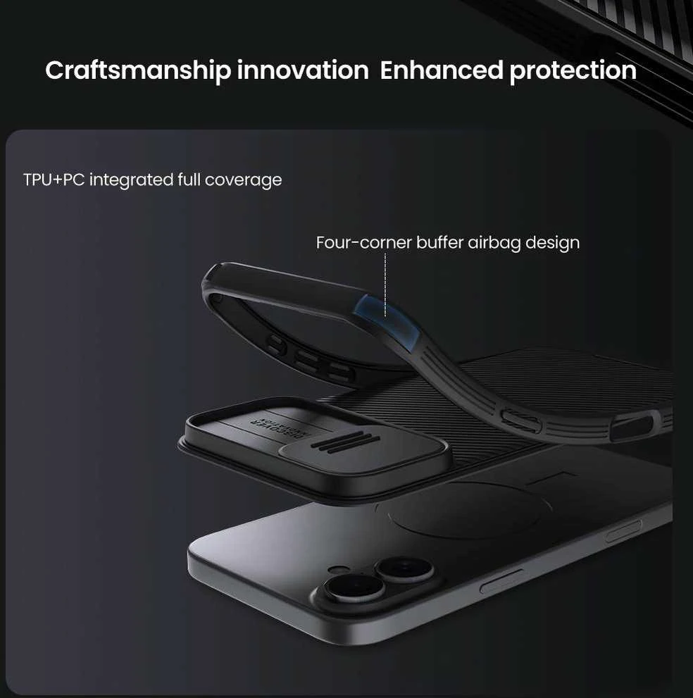 Nillkin CamShield Pro Magnetic Apple iPhone 16 – dėklas telefonui mėlynos spalvos
