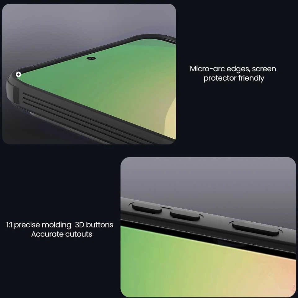 Nillkin CamShield PRO Magnetic Hard dėklas skirtas Samsung Galaxy A57 skaidrus juodos spalvos