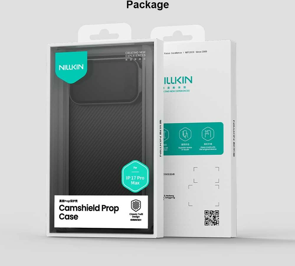 Nillkin CamShield Prop dėklas skirtas Apple iPhone 17 Pro 17 Pro Max skaidrus juodos spalvos