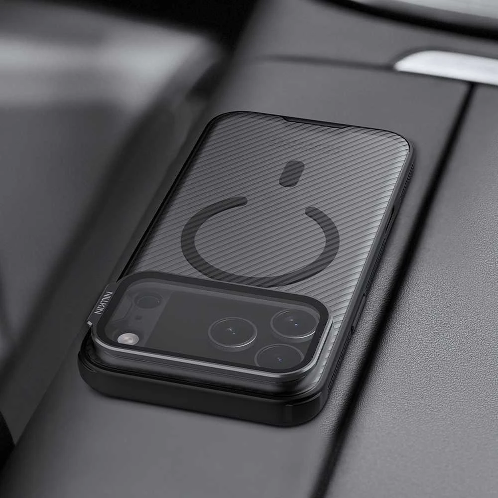 Nillkin CamShield Prop Magnetic dėklas skirtas Apple iPhone 17 Pro Max skaidrus juodos spalvos