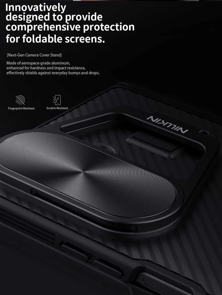 Nillkin CamShield Prop Magnetic dėklas skirtas Samsung Galaxy Z Fold 7 juodos spalvos