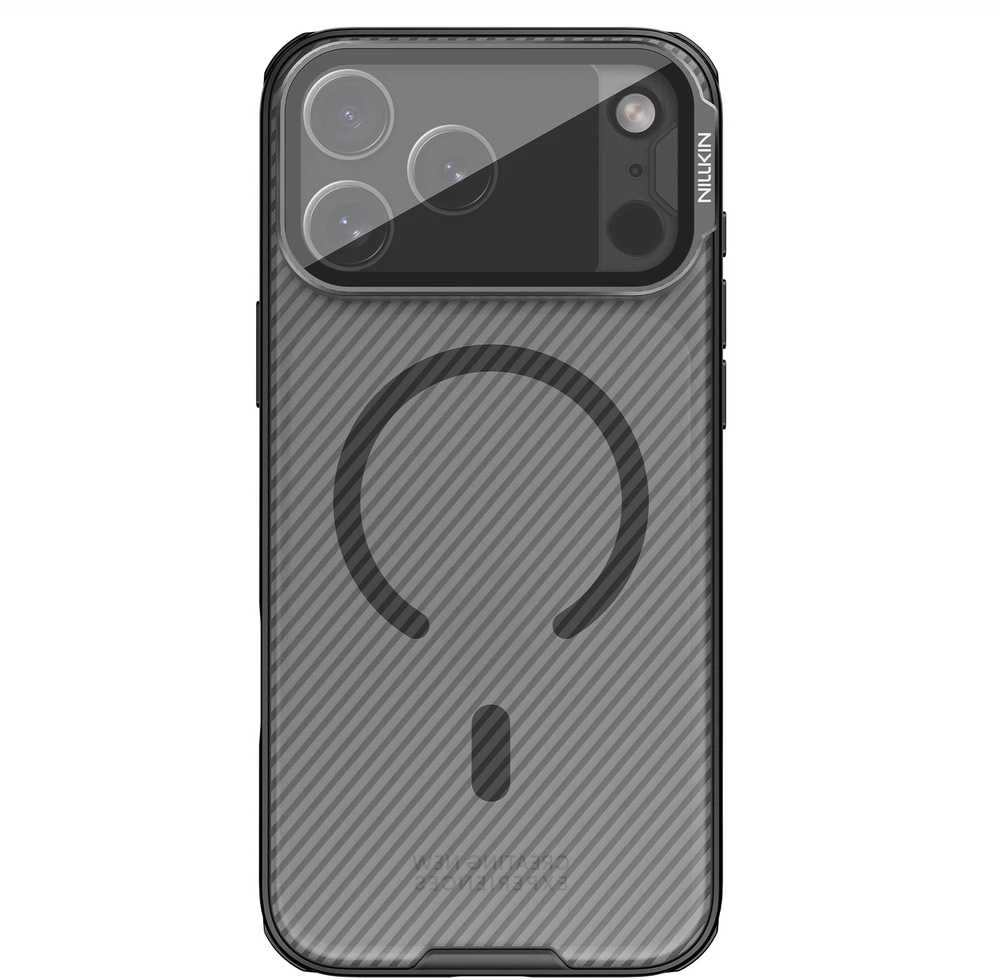 Nillkin CamShield Prop Magnetic dėklas skirtas Apple iPhone 17 Pro Max skaidrus juodos spalvos