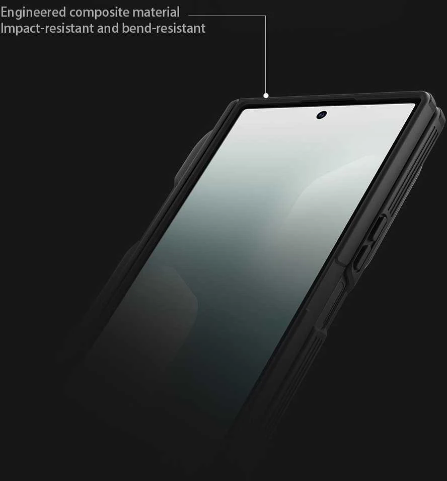 Nillkin CamShield Prop Magnetic Pen Slot (Transparent Lens) dėklas skirtas Samsung Galaxy Z Fold 7 juodos spalvos