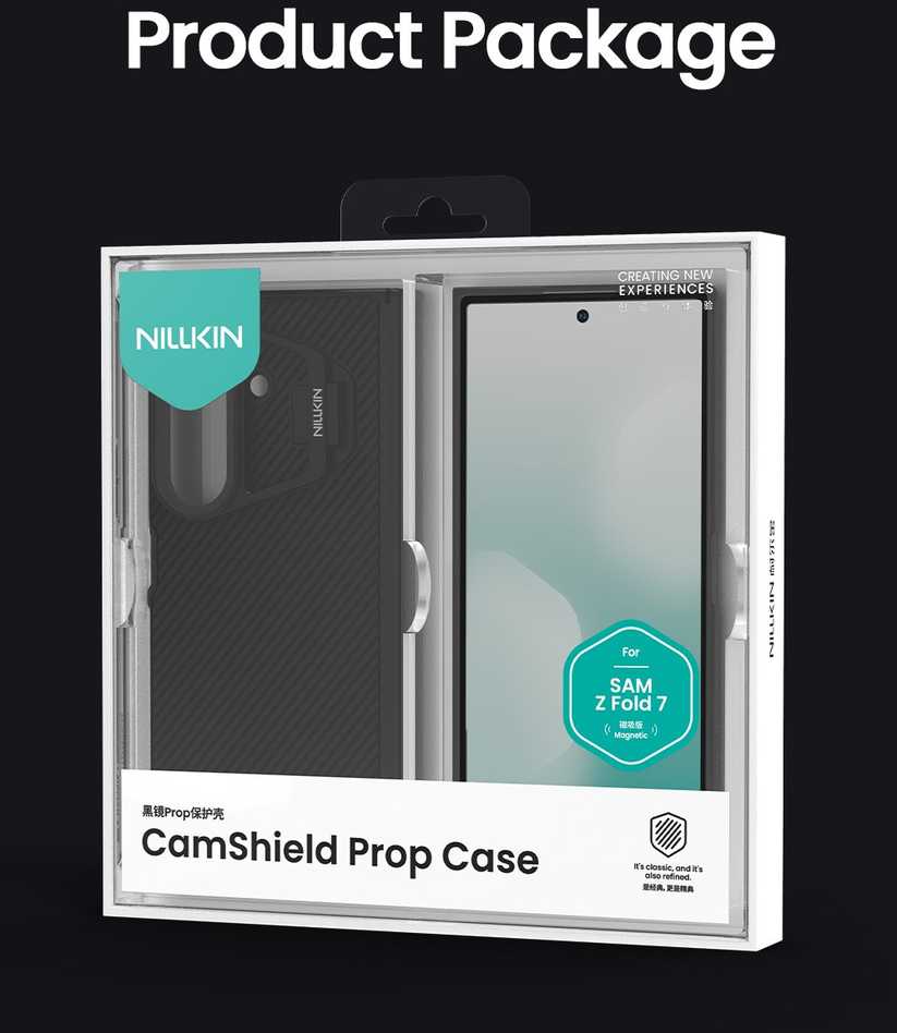 Nillkin CamShield Prop Magnetic (skaidrus Lens) dėklas skirtas Samsung Galaxy Z Fold 7 juodos spalvos