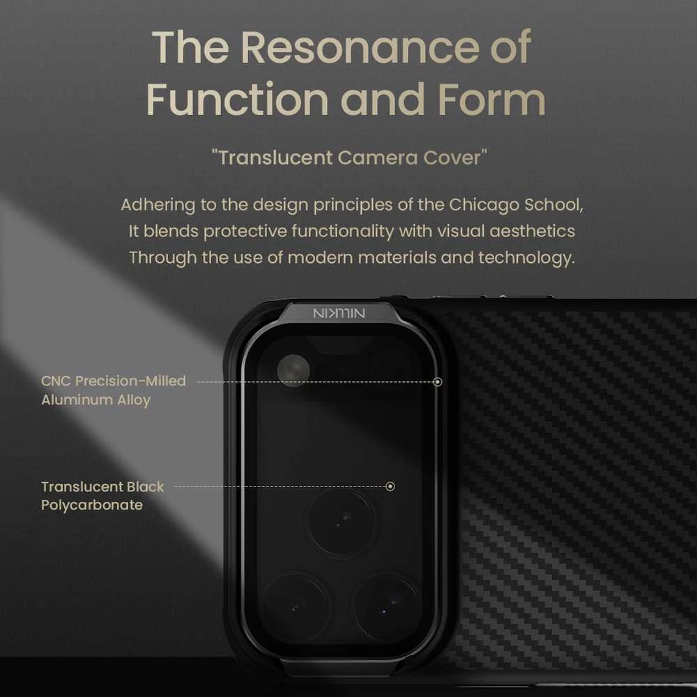 Nillkin CarboProp Aramid Magnetic dėklas skirtas Apple iPhone 17 Pro Max juodos spalvos