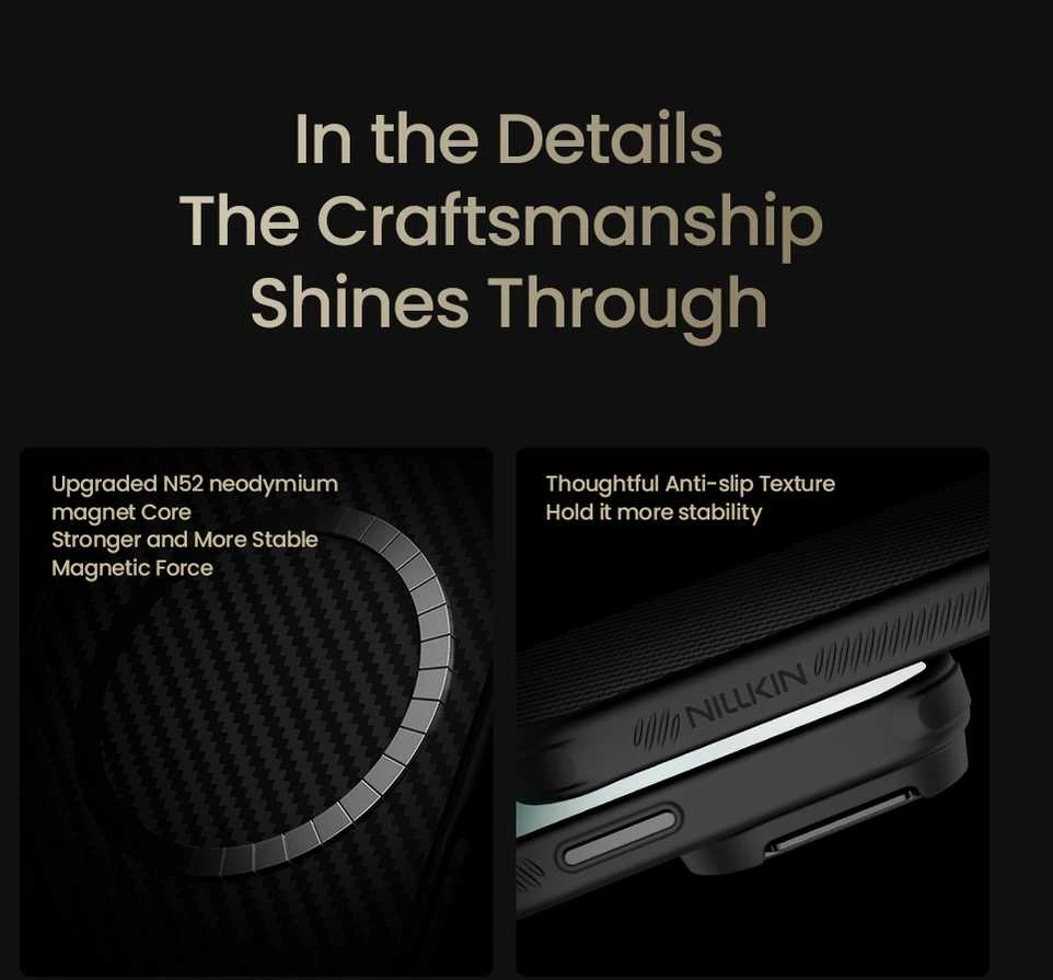 Nillkin CarboProp Aramid Magnetic dėklas skirtas Apple iPhone 17 Pro juodos spalvos