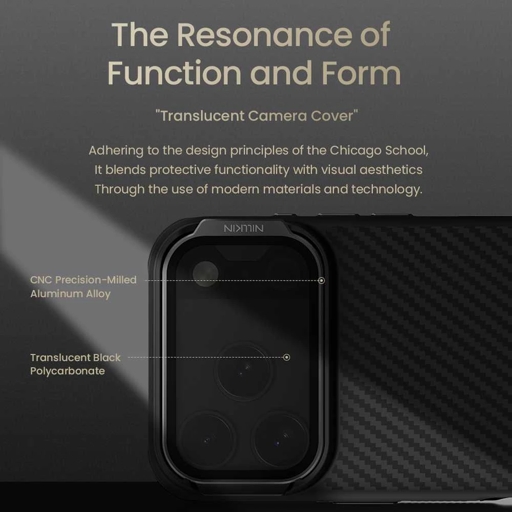 Nillkin CarboProp Aramid Magnetic dėklas skirtas Apple iPhone 17 Pro juodos spalvos