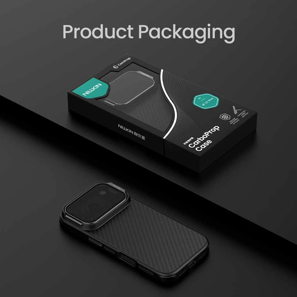 Nillkin CarboProp Aramid Magnetic dėklas skirtas Apple iPhone 17 Pro juodos spalvos