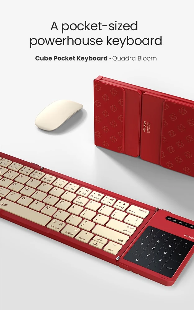 Nillkin Cube kišeninė klaviatūra, Raudona