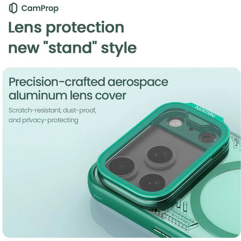Dėklas Nillkin Iceblade Prop Magnetic Cover skirtas Apple Apple iPhone 17 Pro Dark Night juodos spalvos