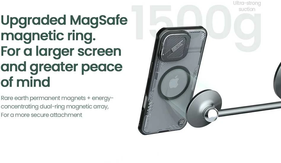 Nillkin Iceblade Prop Magnetic Apple Apple iPhone 16 dėklas telefonui juodos spalvos