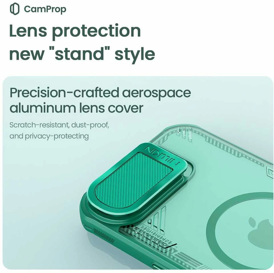 Nillkin Iceblade Prop Magnetic dėklas skirtas Apple iPhone 16e juodos spalvos