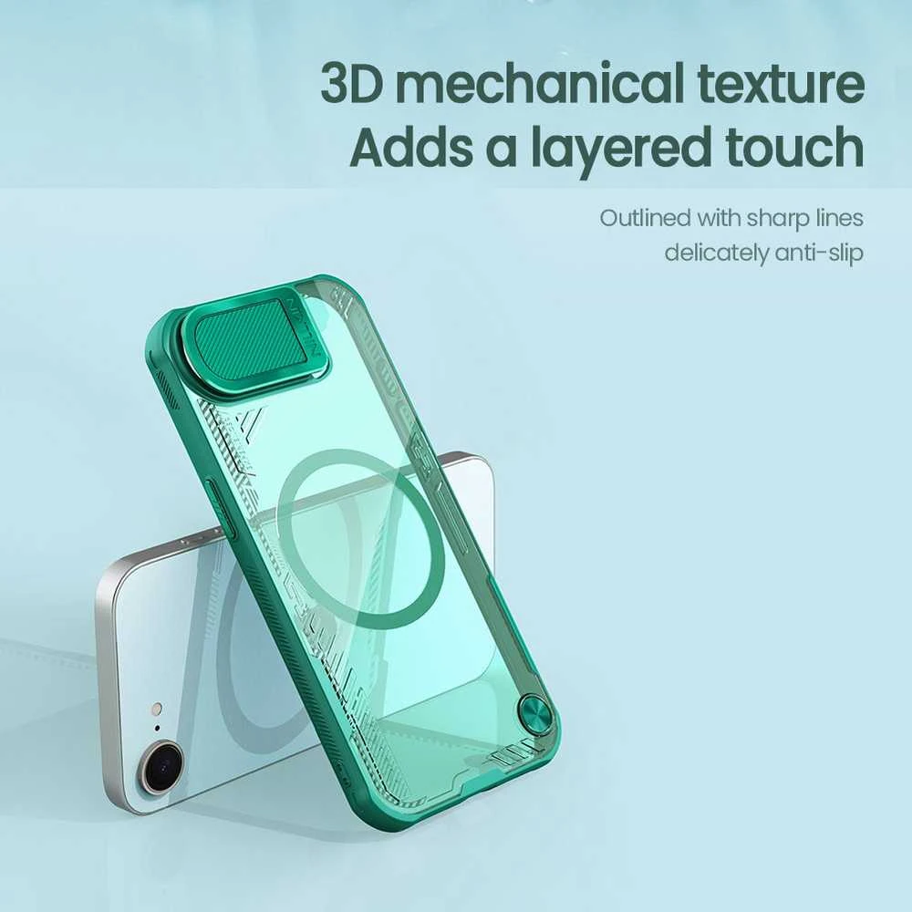Nillkin Iceblade Prop Magnetic dėklas skirtas Apple iPhone 16e juodos spalvos