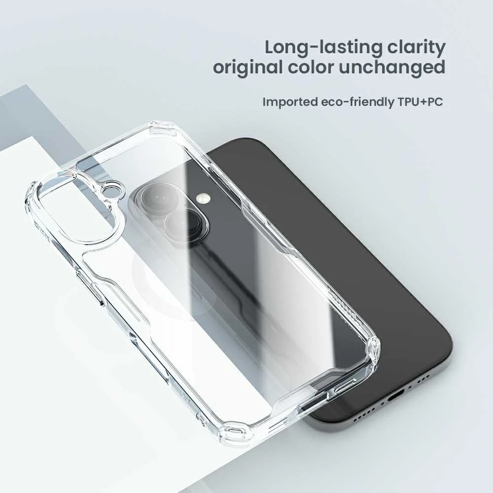 Nillkin Nature Pro iPhone 16 – dėklas telefonui skaidrus and dėklas telefonui baltos spalvos