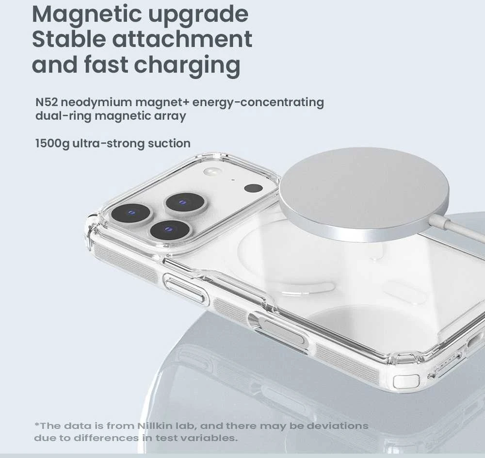 Nillkin Nature TPU PRO Magnetic dėklas skirtas Apple iPhone 17 Pro skaidrus