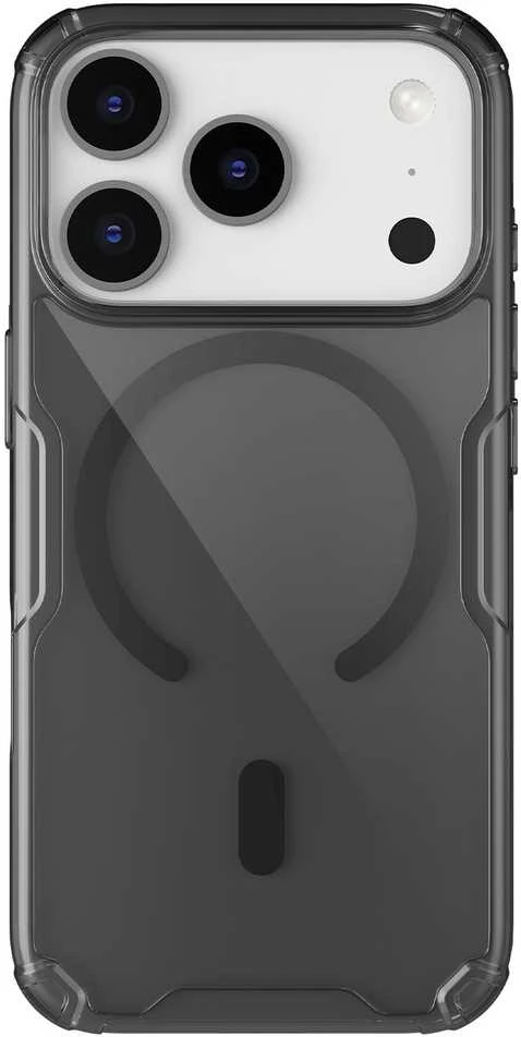 Nillkin Nature TPU Pro Magnetic dėklas suderinamas su MagSafe skirtas Apple iPhone 17 Pro – Translucent juodos spalvos