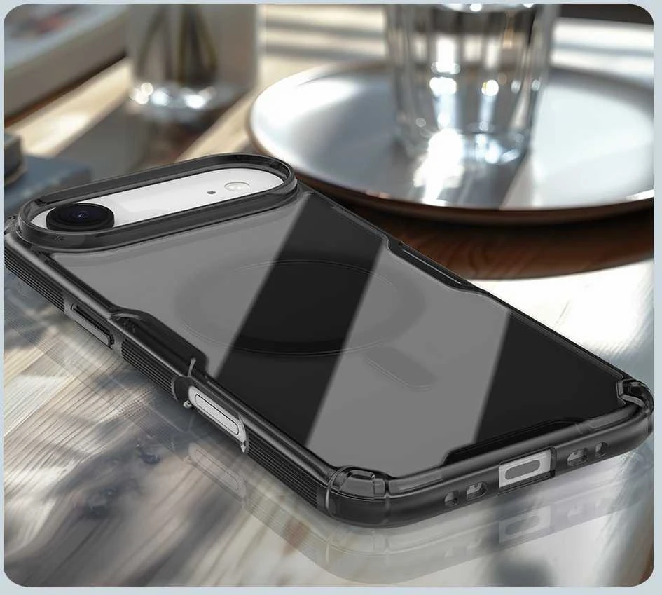 Nillkin Nature TPU Pro Magnetic dėklas suderinamas su MagSafe skirtas Apple iPhone 17 Air – Translucent juodos spalvos