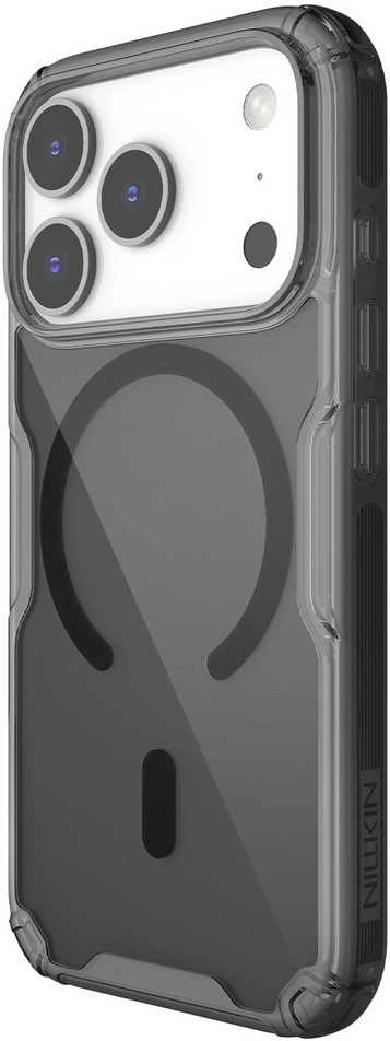 Nillkin Nature TPU Pro Magnetic dėklas suderinamas su MagSafe skirtas Apple iPhone 17 Pro – Translucent juodos spalvos