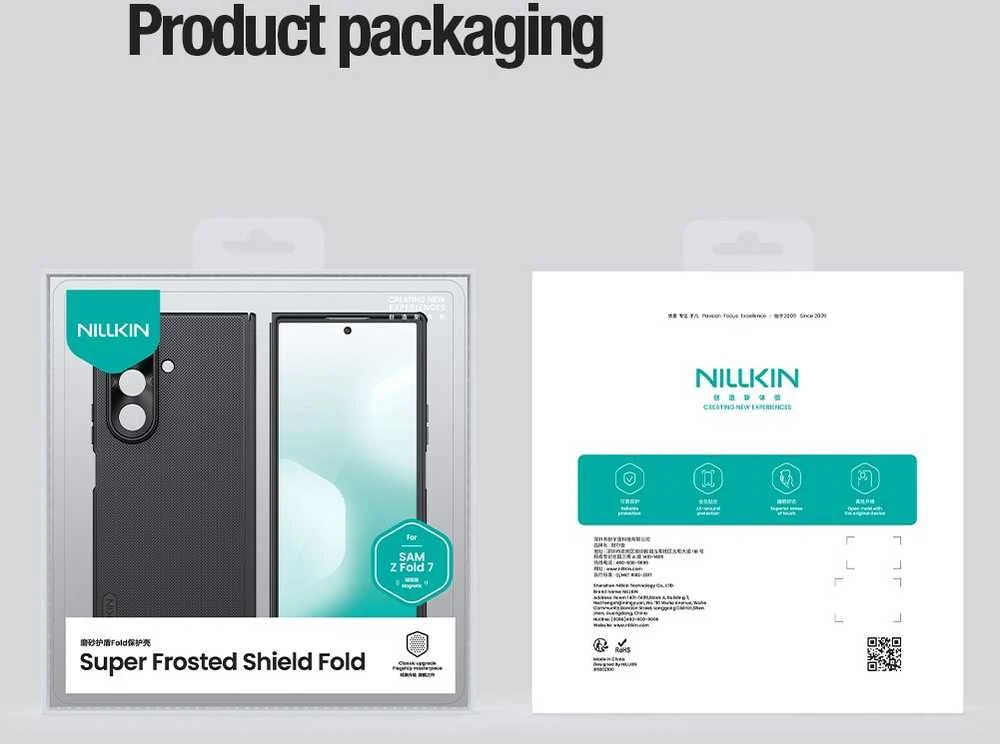 Nillkin Super Frosted FOLD Magnetic Back dėklas skirtas Samsung Galaxy Z Fold 7 juodos spalvos
