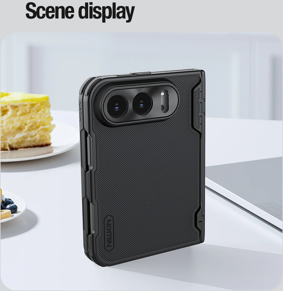 Dėklas Nillkin Super Frosted FOLD Magnetic Back Cover for Apple iPhone Duo Juodas