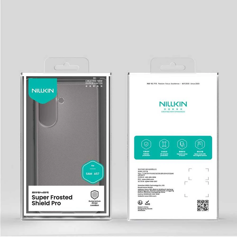 Nillkin Super Frosted PRO Back dėklas skirtas Samsung Galaxy A57 skaidrus juodos spalvos