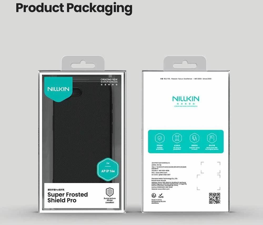 Nillkin Super Frosted PRO Back Apple iPhone 16e dėklas telefonui juodos spalvos