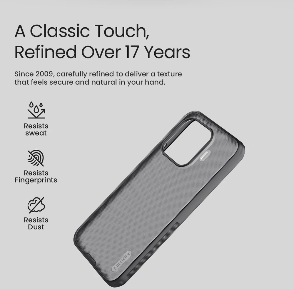 Nillkin Super Frosted Shield Pro dėklas, skirtas Xiaomi 17T Pro, skaidrus juodas