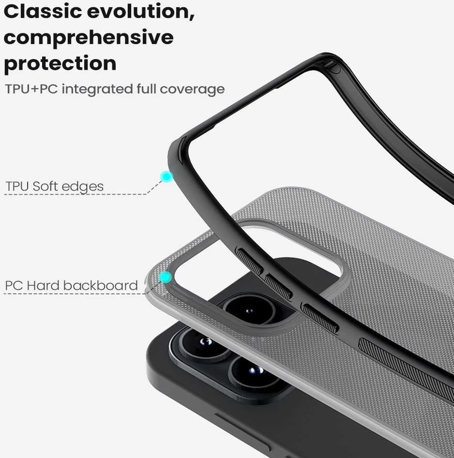 Nillkin Super Frosted PRO Back dėklas skirtas Xiaomi 17 skaidrus juodos spalvos